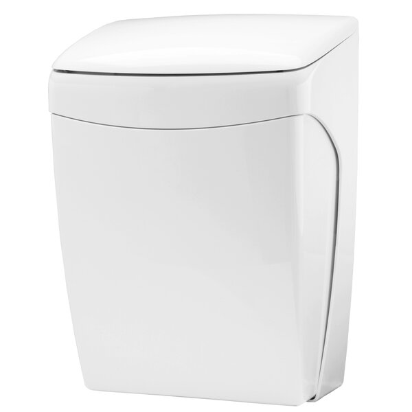 Wandafvalbak | PlastiQline | Kunststof (Wit) | 20L | Klapdeksel (Kniebediening) | 350x250x520(h)mm