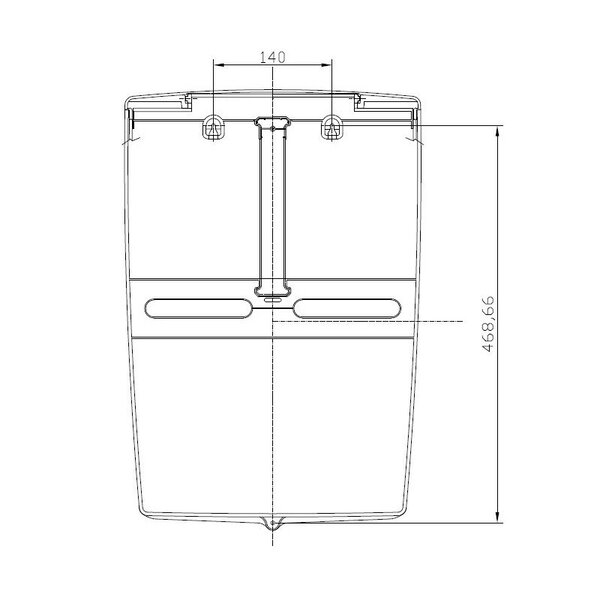 Wandafvalbak | PlastiQline | Kunststof (Wit) | 20L | Klapdeksel (Kniebediening) | 350x250x520(h)mm