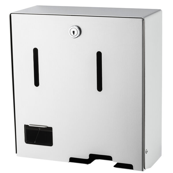 Dameshygiënedispenser | MediQo-Line | RVS | Maandverband + Tampons | Wandmontage | 230x101x250(h)mm