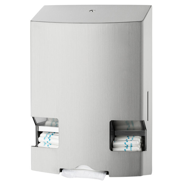 Dameshygiënedispenser | MediQo-Line | RVS | Maandverband + Tampons | Wandmontage | 230x102x346(h)mm