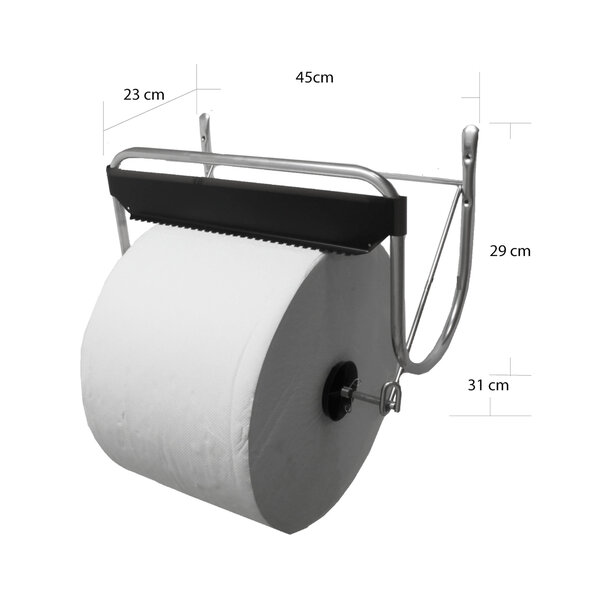Poetsrolhouder | MediQo-Line | Industriële Poetsrol (Ø360x360mm) | Wandmontage | 455x300x230(h)mm