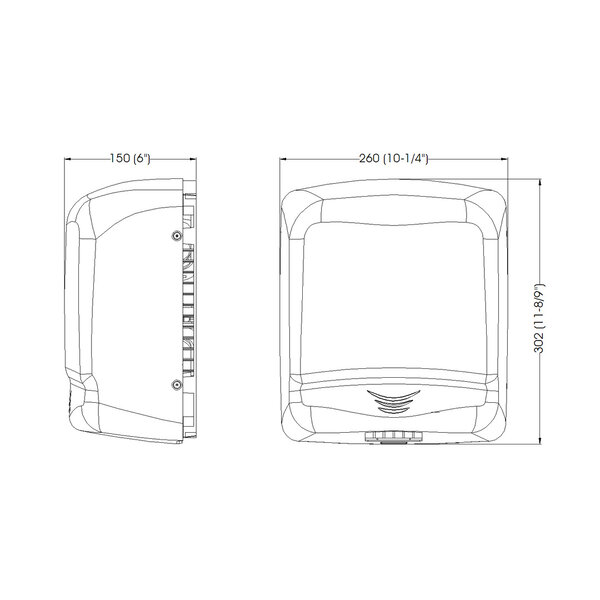 Handendroger | mediclinics | RVS | Automatisch | Droogtijd 38s | 1.64kW (230V) | 260x150x302(h)mm