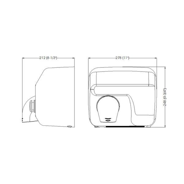 Handendroger | mediclinics | RVS | Automatisch | Droogtijd 29s | 2.25kW (230V) | 278x212x248(h)mm
