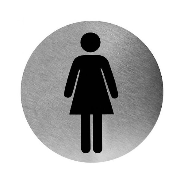 Pictogrambordje | RVS | Dames | Incl. Bevestiging | Ø116mm