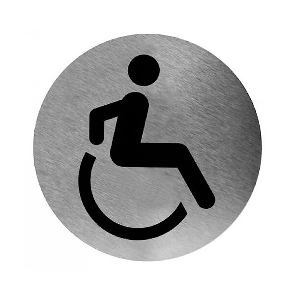 Pictogrambordje | RVS | Handicapped | Incl. Bevestiging | Ø116mm