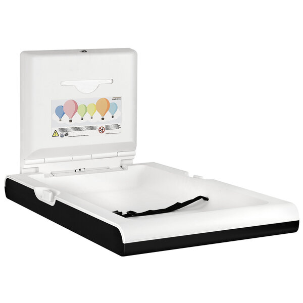 Babyverschoontafel | mediclinics | ZWART | Opklapbaar (Verticaal) | Antibacterieel | Conform NEN-EN | 550x100/890x480(h)mm