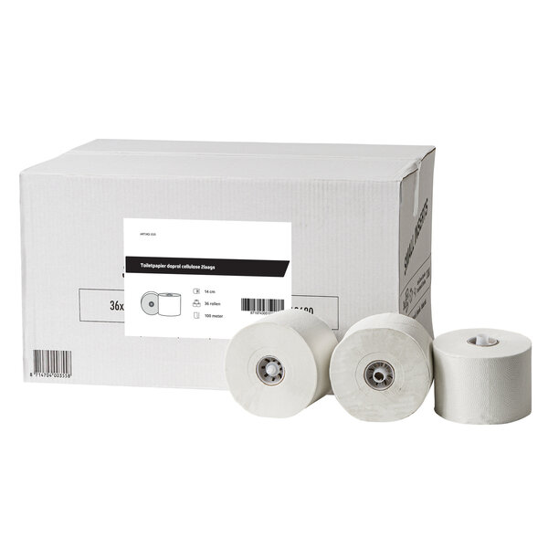 Toiletpapier Doprollen | Cellulose (2-Laags) | Wit | 100m/Rol | 36 Rollen | Ø140mm
