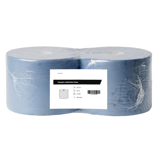 Industrierollen | Verlijmd | Blauw | 360m/Rol | 2 Rollen | Ø275x220(h)mm