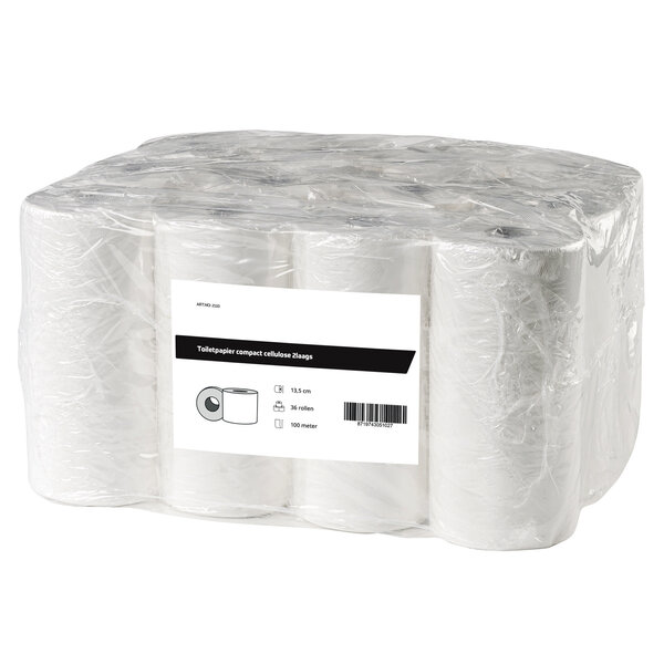 Toiletpapier Standaardrol | FSC-Cellulose (2-Laags) | Wit | 100m/Rol | 36 Rollen | Ø135mm