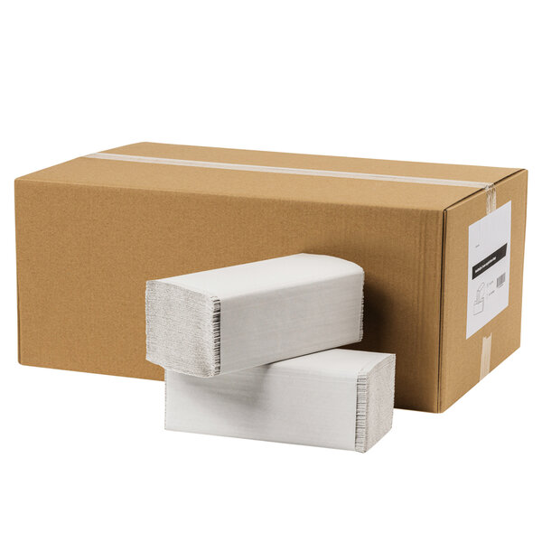 Z-Gevouwen Handdoeken | Gerecycled (2-Laags) | Grijs | 160 Vel/Pak | 20 Pakken | 230x250mm