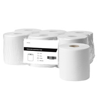 All Care Poetsrollen (Midi) | Gerecycled (1-Laags) | Wit | 300m/Rol | 6 Rollen | Ø190x200(h)mm