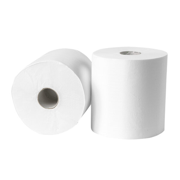 Poetsrollen (Midi) | Gerecycled (1-Laags) | Wit | 250m/Rol | 6 Rollen | Ø185x200(h)mm