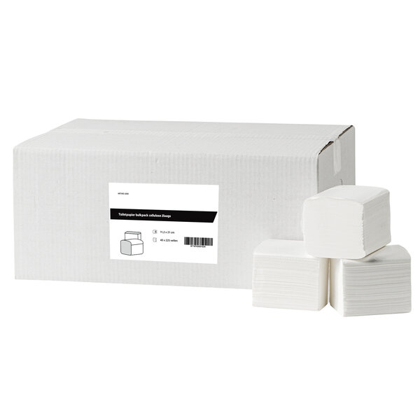 Toiletpapier Gevouwen | FSC-Cellulose (2-Laags) | Wit | 225 Vel/Pak | 40 Pakken | 112x210mm