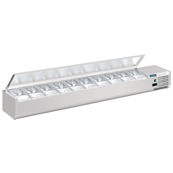 Opzetkoelvitrine | 10x 1/4 GN | +2°C/+8°C | 2000x335x274(h)mm
