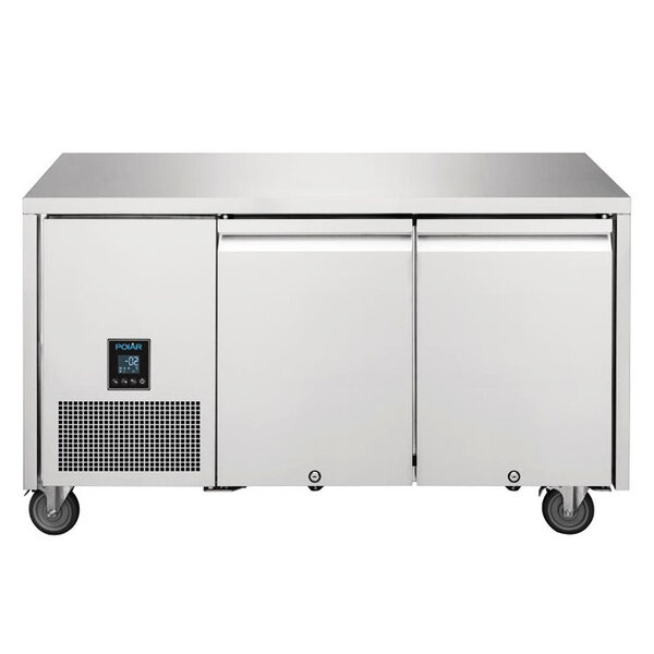 Koelwerkbank | U-SERIE | 267L | 2 Deuren (1/1 GN) | -2°C/+4°C | Geforceerd | 0.35kW | Touchscreen (Programmeerbaar) | Wielen (Geremd) | 1420x660x850(h)mm