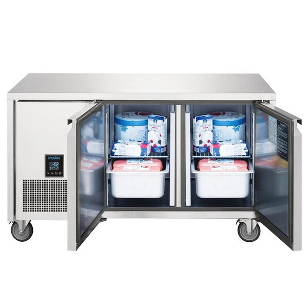 Koelwerkbank | U-SERIE | 267L | 2 Deuren (1/1 GN) | -2°C/+4°C | Geforceerd | 0.35kW | Touchscreen (Programmeerbaar) | Wielen (Geremd) | 1420x660x850(h)mm