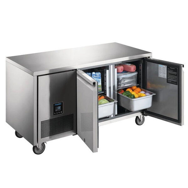 Koelwerkbank | U-SERIE | 267L | 2 Deuren (1/1 GN) | -2°C/+4°C | Geforceerd | 0.35kW | Touchscreen (Programmeerbaar) | Wielen (Geremd) | 1420x660x850(h)mm