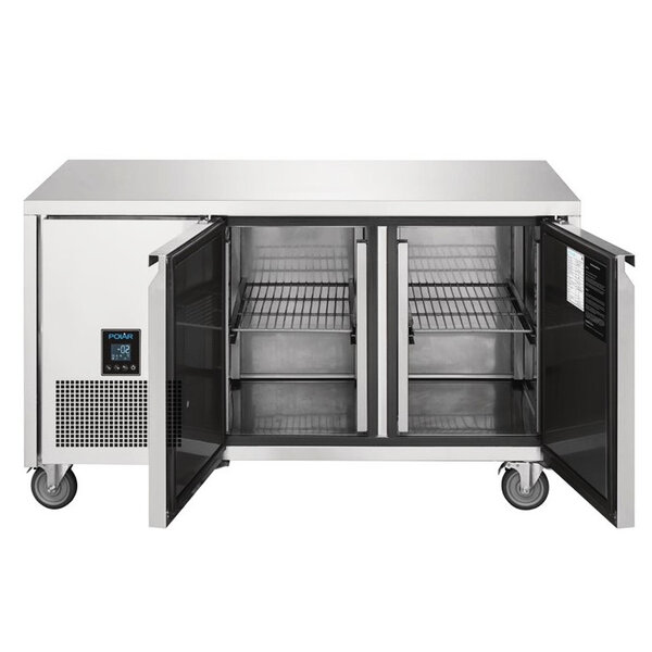 Koelwerkbank | U-SERIE | 267L | 2 Deuren (1/1 GN) | -2°C/+4°C | Geforceerd | 0.35kW | Touchscreen (Programmeerbaar) | Wielen (Geremd) | 1420x660x850(h)mm