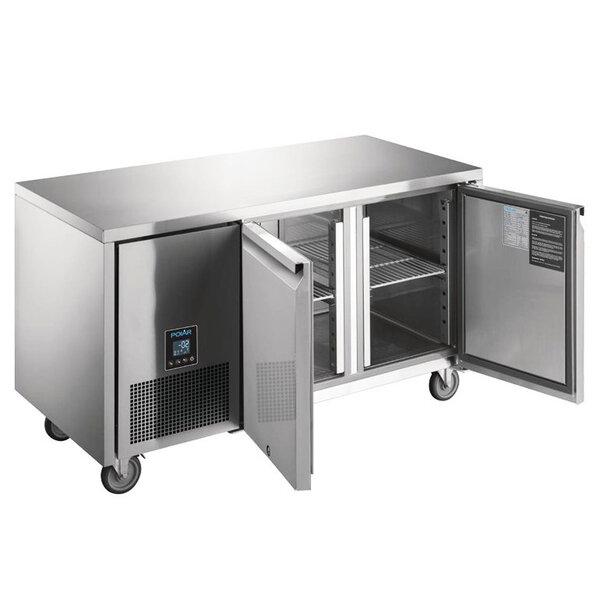 Koelwerkbank | U-SERIE | 267L | 2 Deuren (1/1 GN) | -2°C/+4°C | Geforceerd | 0.35kW | Touchscreen (Programmeerbaar) | Wielen (Geremd) | 1420x660x850(h)mm