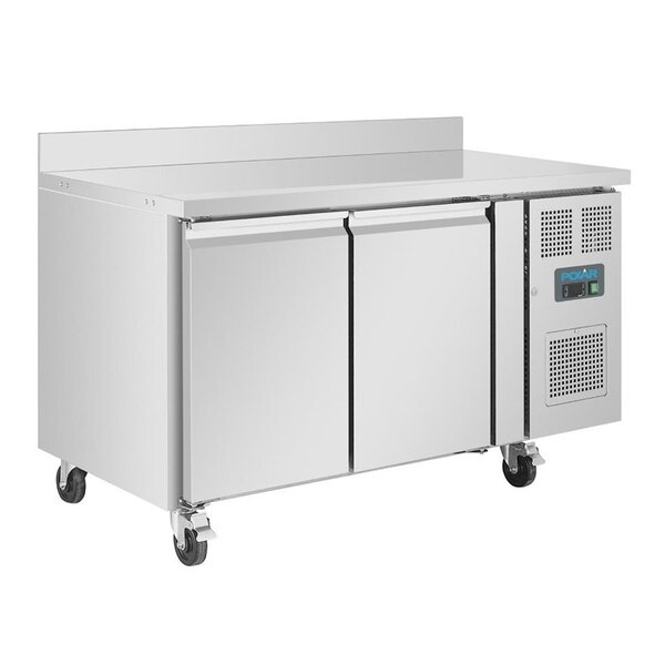 U serie RVS vrieswerkbank 2-deurs | 282L | Met achteropstand | 1/1GN | 1360x700x960(h)mm