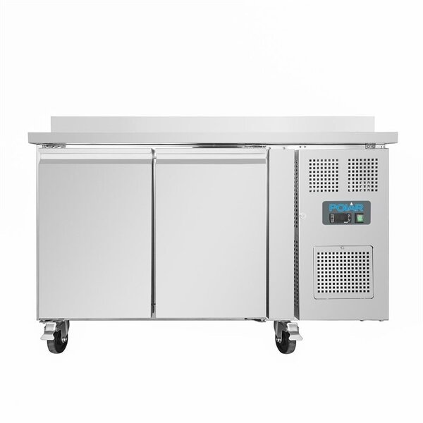U serie RVS vrieswerkbank 2-deurs | 282L | Met achteropstand | 1/1GN | 1360x700x960(h)mm