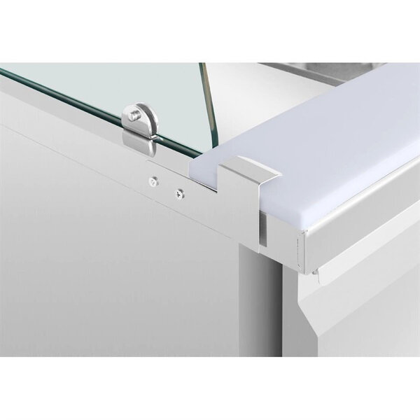 Saladette | 314L | 2 Deuren (1/1 GN) | Boven 2x 1/1 GN | -2°C/+8°C | Geforceerd | Glasopzet + Snijblad | Wielen (Geremd) | 1360x700x850/1360(h)mm