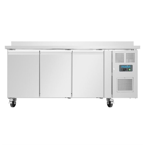 U serie RVS vrieswerkbank 3-deurs op wielen | 417L | Met achteropstand | 1795x700x960(h)mm