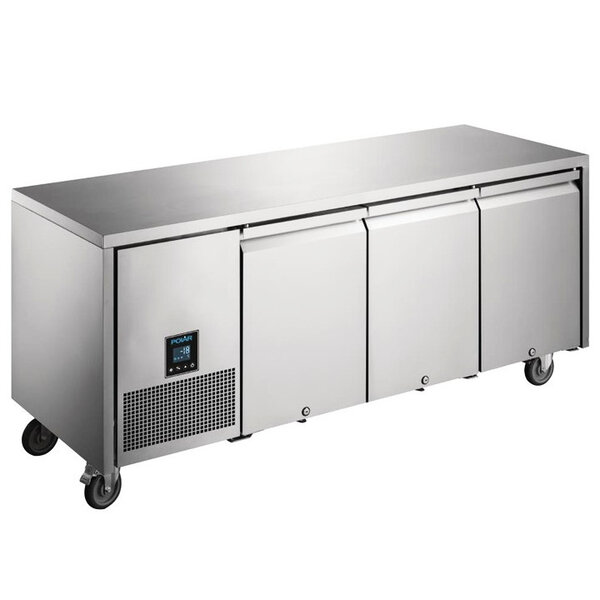 Vrieswerkbank | U-SERIE | 420L | 3 Deuren (1/1 GN) | -18°C/-22°C | Geforceerd | 0.67kW | Touchscreen (Programmeerbaar) | Wielen (Geremd) | 1885x660x850(h)mm