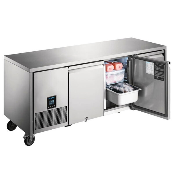 Vrieswerkbank | U-SERIE | 420L | 3 Deuren (1/1 GN) | -18°C/-22°C | Geforceerd | 0.67kW | Touchscreen (Programmeerbaar) | Wielen (Geremd) | 1885x660x850(h)mm