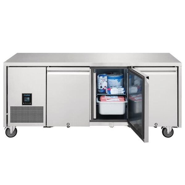 Vrieswerkbank | U-SERIE | 420L | 3 Deuren (1/1 GN) | -18°C/-22°C | Geforceerd | 0.67kW | Touchscreen (Programmeerbaar) | Wielen (Geremd) | 1885x660x850(h)mm