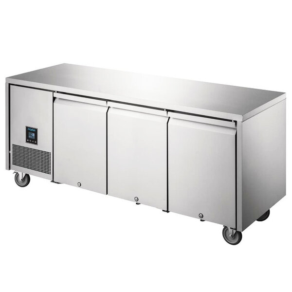 Vrieswerkbank | U-SERIE | 420L | 3 Deuren (1/1 GN) | -18°C/-22°C | Geforceerd | 0.67kW | Touchscreen (Programmeerbaar) | Wielen (Geremd) | 1885x660x850(h)mm