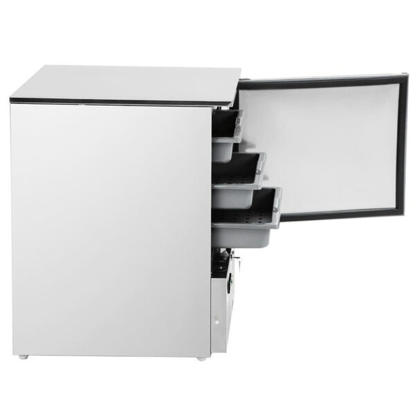 Viskoelkast | U-SERIE | 140L | RVS | -4°C/+4°C | Geforceerd | Incl. 3 Visbakken | 680x700x850(h)mm