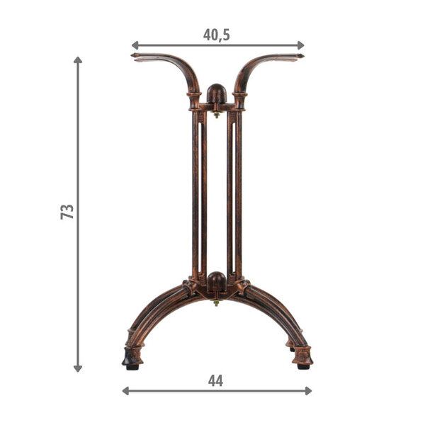 Tafelonderstel | CLASSICA | Gietijzer | Bronskleurig | 440x440x730(h)mm