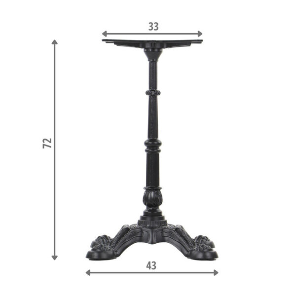 Tafelonderstel | APOLLO | Gietijzer | Zwart | 430x430x720(h)mm