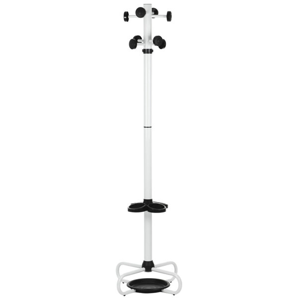 Staande Kapstok | URBAN | Staal (Wit) | Draaibaar | Parapluhouder + Druppelopvang | 395x395x1730(h)mm
