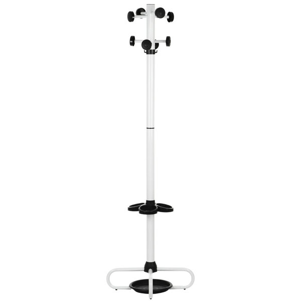 Staande Kapstok | URBAN | Staal (Wit) | Draaibaar | Parapluhouder + Druppelopvang | 395x395x1730(h)mm