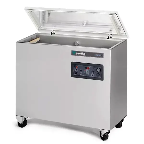 Vacumeermachine | MARLIN | Seallengte 2x 320mm (L/R) | Sealkamer 890x320x100mm | Sealtijd 15-40sec | Wielen (Geremd) | 1066x480x970(h)mm