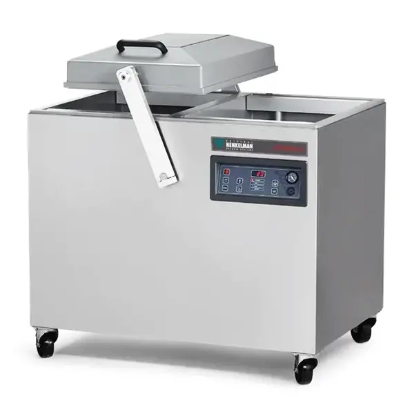 Vacumeermachine | FALCON | Seallengte 4x 450mm (Voor/Achter) | Sealkamers 2x 450x580x235mm | Sealtijd 15-40sec | Wielen (Geremd) | 1060x900x1179(h)mm