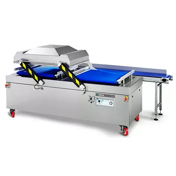 Vacumeermachine | TITAAN | Volautomatisch | Seallengte 4x 840mm (L/R) | Sealkamers 2x 890x840x220mm | Sealtijd 30-50sec | Wielen (Geremd) | 2420x1061x1150(h)mm