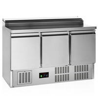 Tefcold Saladette | G-LINE | 348L | 3 Deuren (1/1 GN) | Boven 8x 1/6 GN | +2°C/+10°C | Statisch + Ventilator | Klapdeksel | 1365x700x850/950(h)mm 