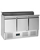 Tefcold Saladette | 348L | 3 Deuren (1/1 GN) | Boven 8x 1/6 GN | +2°C/+10°C | Statisch + Ventilator | Klapdeksel | 1365x700x850/950(h)mm 