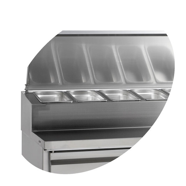Saladette | 520L | 3 Deuren (EN600x400) | Boven 10x 1/3 GN | +2°C/+10°C | Geforceerd | Klapdeksels | 2020x800x880/1080(h)mm