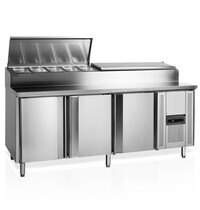 Tefcold Saladette | 520L | 3 Deuren (EN600x400) | Boven 10x 1/3 GN | +2°C/+10°C | Geforceerd | Klapdeksels | 2020x800x880/1080(h)mm 