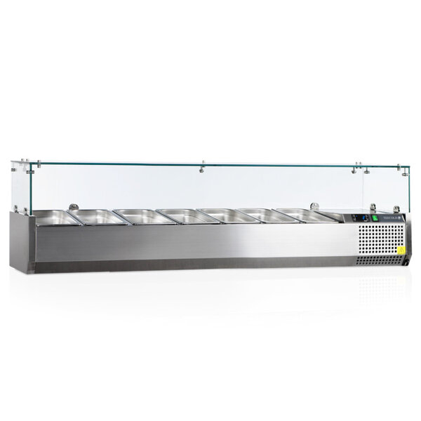 Opzetkoelvitrine | VK33 | 6x 1/4 GN + 1x 1/6 GN | +2°C/+10°C | 1600x335x435(h)mm