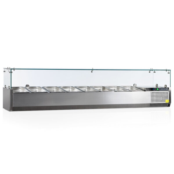 Opzetkoelvitrine | VK33 | 7x 1/4 GN + 1x 1/6 GN | +2°C/+10°C | 1800x335x435(h)mm