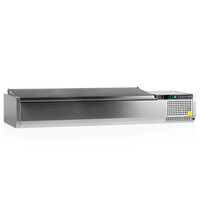 Tefcold Opzetkoelvitrine | VK38 | 5x 1/3 GN + 2x 1/6 GN | +2°C/+10°C | 1500x395x260(h)mm 