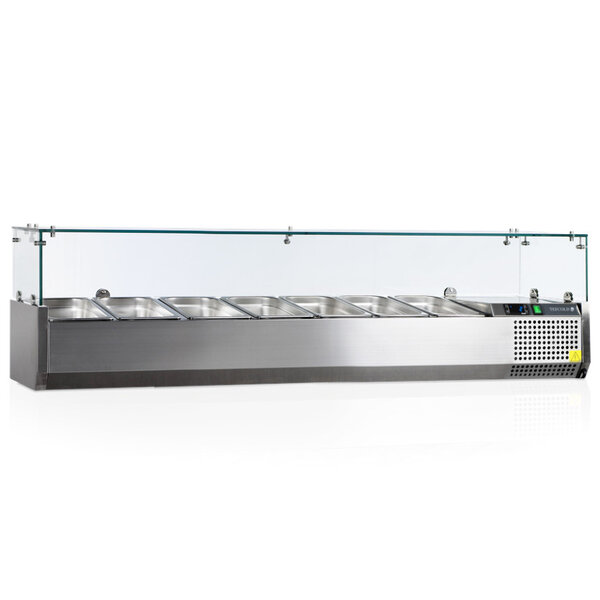 Opzetkoelvitrine | VK38 | 6x 1/3 GN + 2x 1/6 GN | +2°C/+10°C | 1600x395x435(h)mm