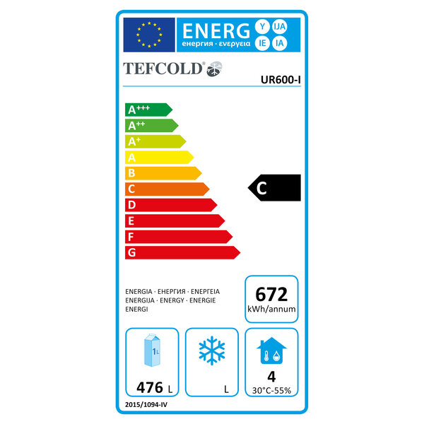 Koelkast | SERIE U | 605L (2/1 GN) | RVS | +2°C/+10°C | Statisch + Ventilator | Wielen | 777x695x1895(h)mm