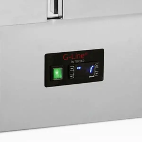 Pizzawerkbank | G-LINE | 260L | 2 Deuren (1/1 GN) | Boven 5x 1/6 GN | +2°C/+10°C | Statisch + Ventilator | 900x700x880/1100(h)mm