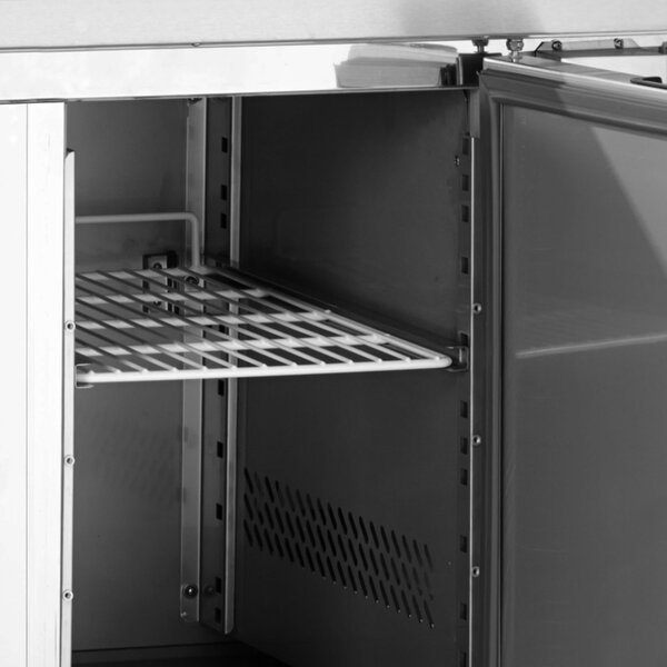 Pizzawerkbank | G-LINE | 400L | 3 Deuren (1/1 GN) | Boven 8x 1/6 GN | +2°C/+10°C | Statisch + Ventilator | 1365x700x880/1100(h)mm